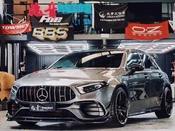 TAKD Carbon Fiber Front Lip Splitter for Mercedes Benz A45 Hatchback W177 2019-ON