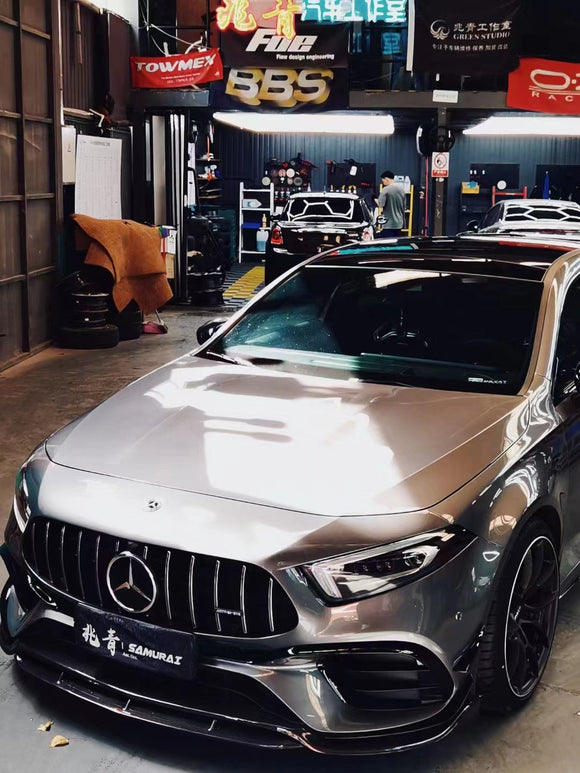 TAKD Carbon Fiber Front Lip Splitter for Mercedes Benz A45 Hatchback W177 2019-ON