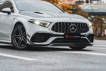 TAKD Carbon Fiber Front Lip Splitter for Mercedes Benz A45 Hatchback W177 2019-ON - 0