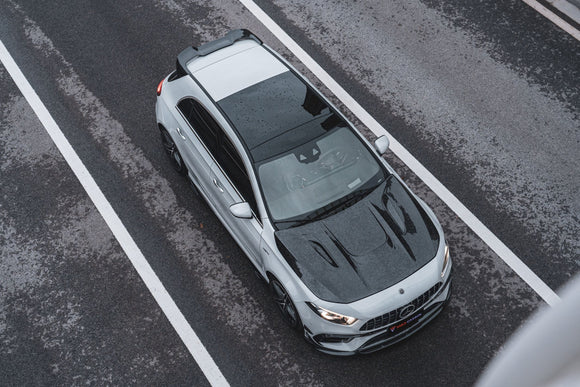 TAKD Carbon Fiber Front Lip Splitter for Mercedes Benz A45 Hatchback W177 2019-ON